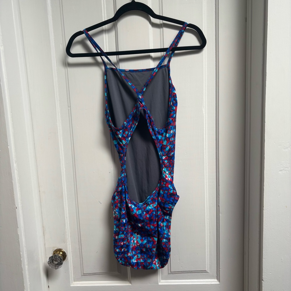 Speedo Women's One Piece - Red and Blue Fracture Pattern - Picture 6 of 8